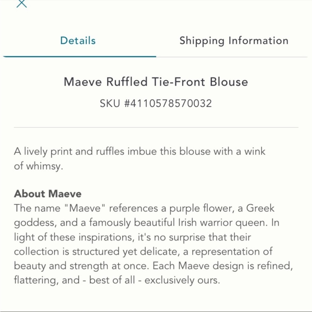 Anthropologie NWT Maeve Ruffled Tie-Front
Blouse Size XSP. - Picture 5 of 15